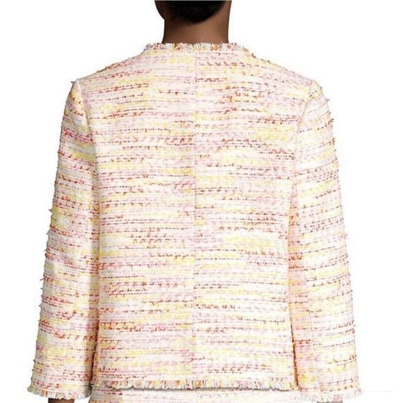 Kate Spade New York Multi Tweed Jacket Open Front Blazer Size 8 Pockets Spring - Picture 12 of 14